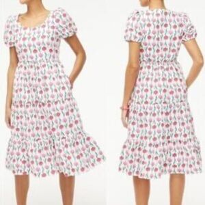 J. Crew Pink and Green Floral Dress